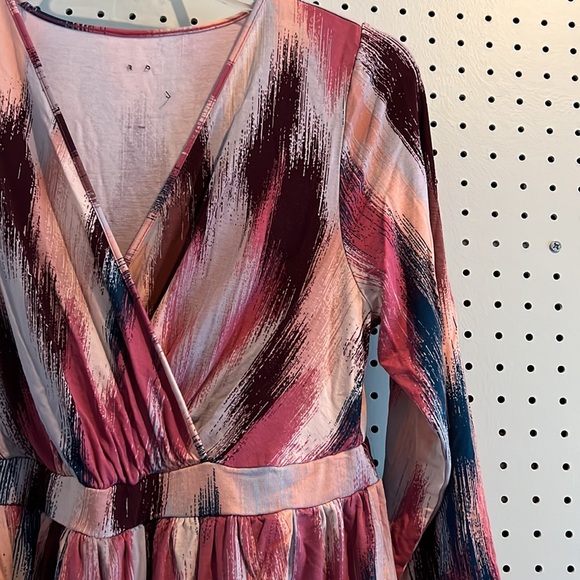 Super Soft Multi Ikat Surplice Babydoll Top, Torrid, Size 0X - Picture 8 of 10